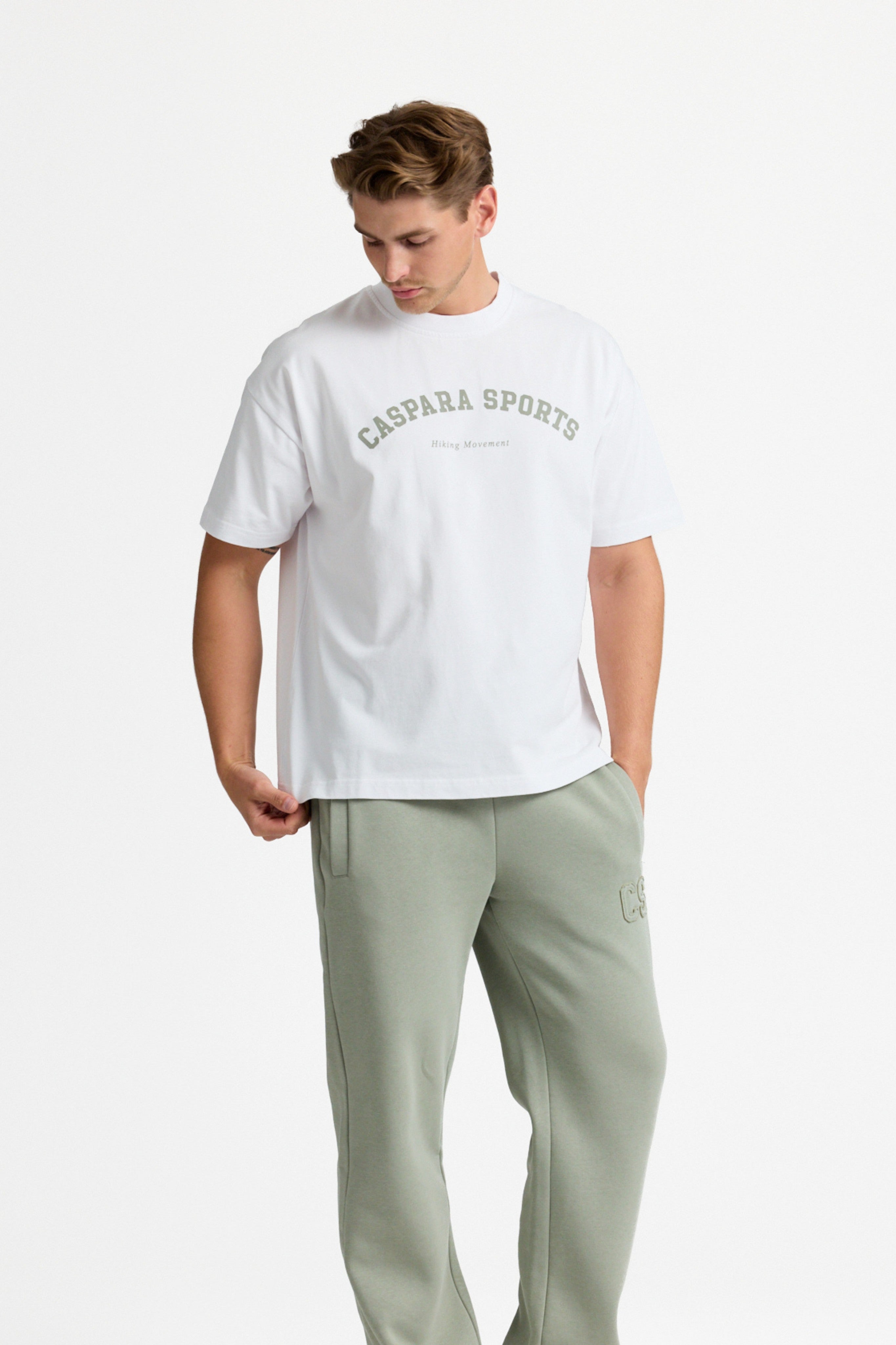 M. CS Tee - White w. olive